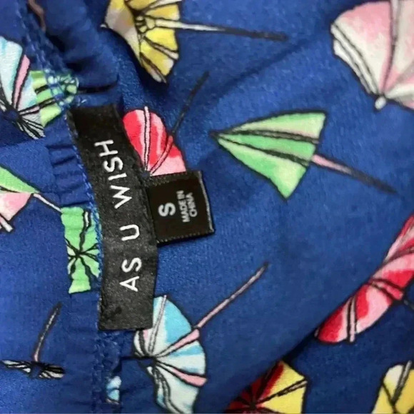 As U Wish Blue Romper with Tie Waist - Size Small - Picture 8 of 10